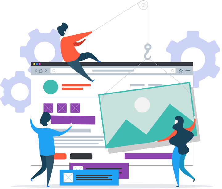 Figura representando o processo de criação de websites.
